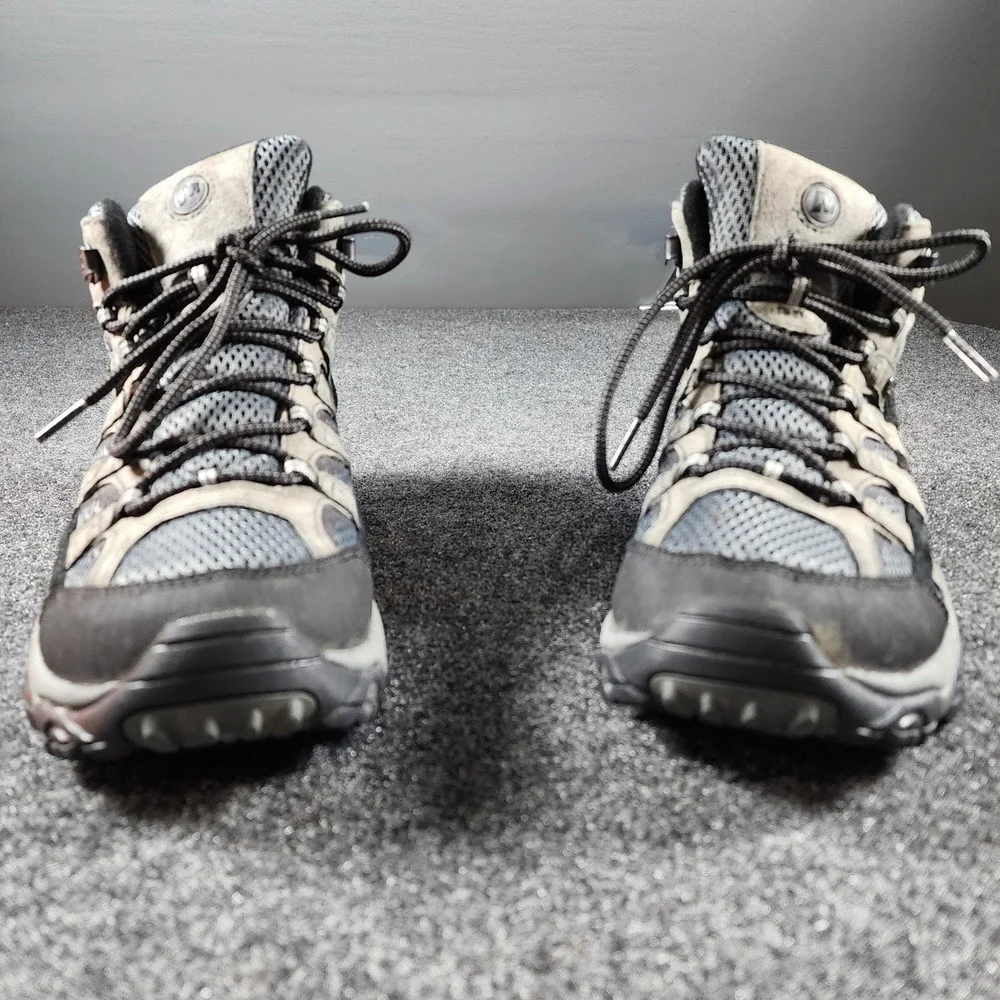 Merrell Moab 2 Mid Waterproof Hiking Boots Mens 9 Grey J06055 Vibram Sole Gorp
